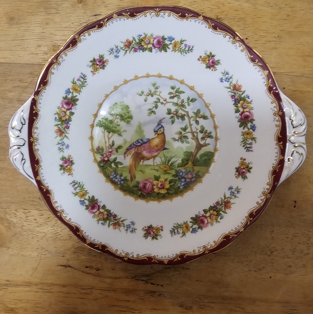 Royal Albert Chelsea Bird Handled 10in Cake Plate - Produced Btwn 1920-1940s